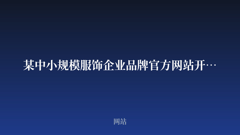 某中小规模服饰企业品牌官方网站开发案例_开发案例封面